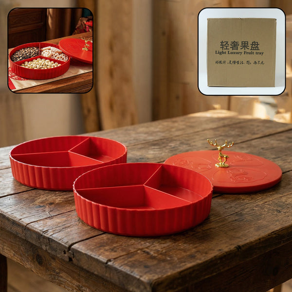2 Layer Multipurpose Decorative Dry Fruit and Snack Serving Tray (1 Pc)