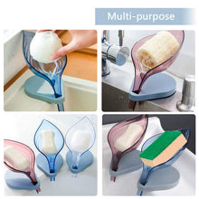 Leaf Shape Soap Dish Holder with Drain for Bathroom & Kitchen Use