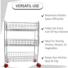 3-Tier Stainless Steel Kitchen Trolley