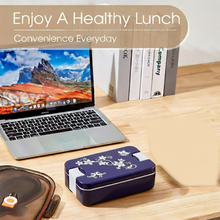 Leak-Proof Airtight Lunch Box with Spoon, 2 Compartments