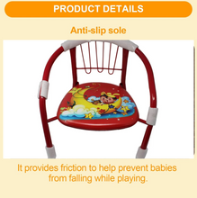 Multicolor Cartoon Design Baby Chair with Metal Backrest Soft Cushion for Kids 4 Pcs