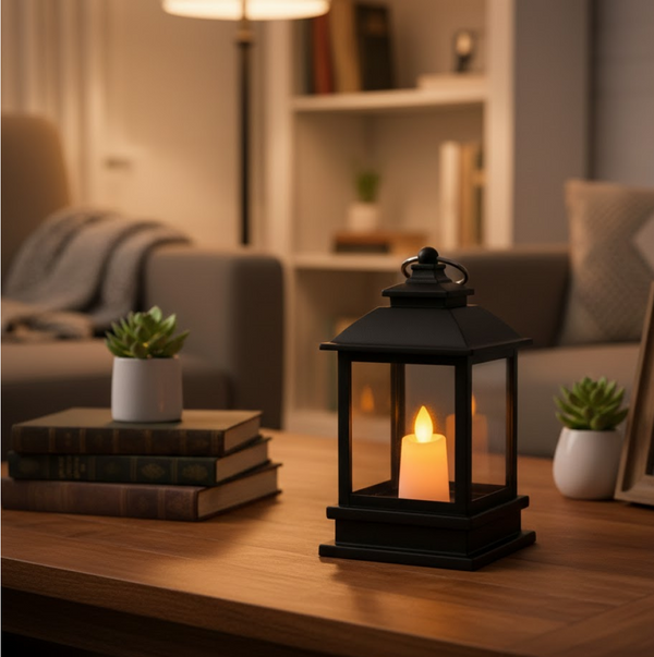 Classic Style Lantern With Artificial Rustic Battery-Operated Flameless Candle Light For Home Decoration (Pack of 24)
