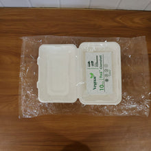 Vegnar Premium Bagasse Clamshell Food Box (10 Pc, 9x6 Inch)
